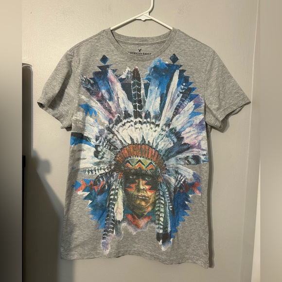 American Eagle Outfitters Other - American Eagle Outfitters Gray Tee with Blue Accents
